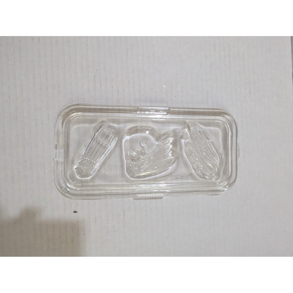 Federal Glass Refrigerator Dish Lid Clear Embossed Vegetable Asparagus Corn 82.5